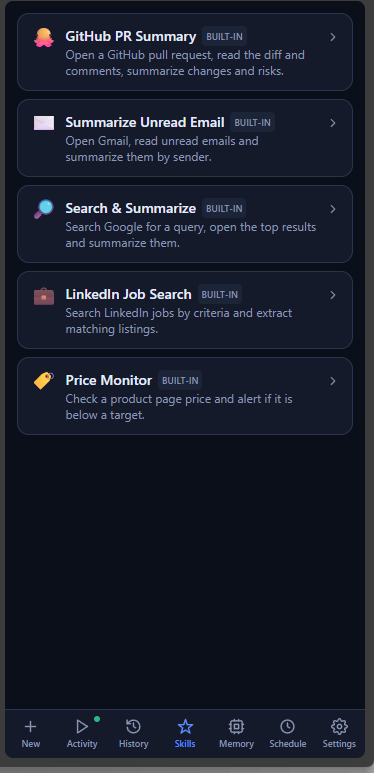 Skills — reusable workflows